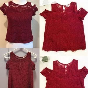 Burgundy lace top